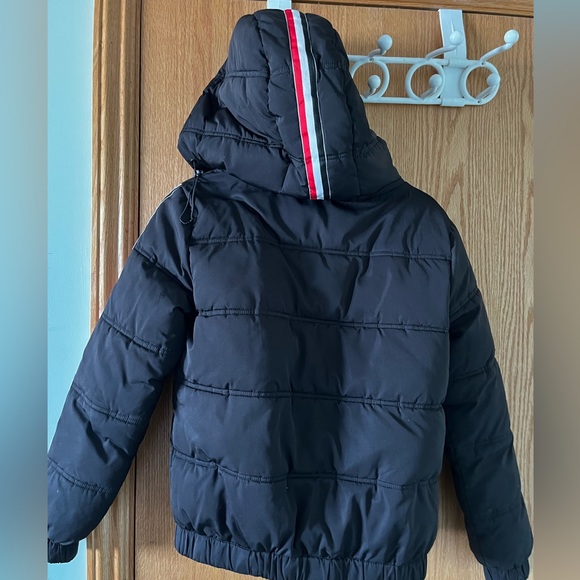 Black puffer jacket with red and white stripes - Picture 3 of 6